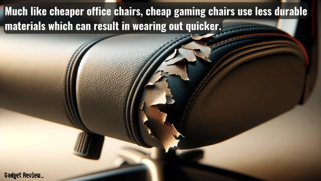 A Gaming Chair with Peeling Faux Leather