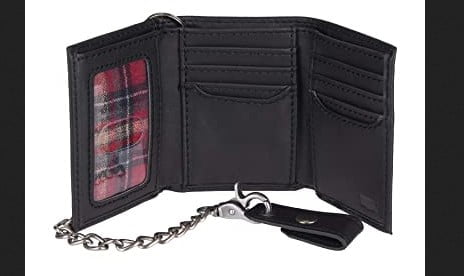 levi's trifold wallet with chain