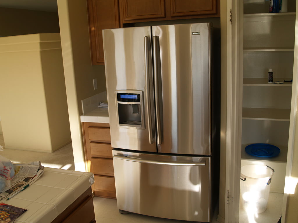 clean stainless steel refrigerator