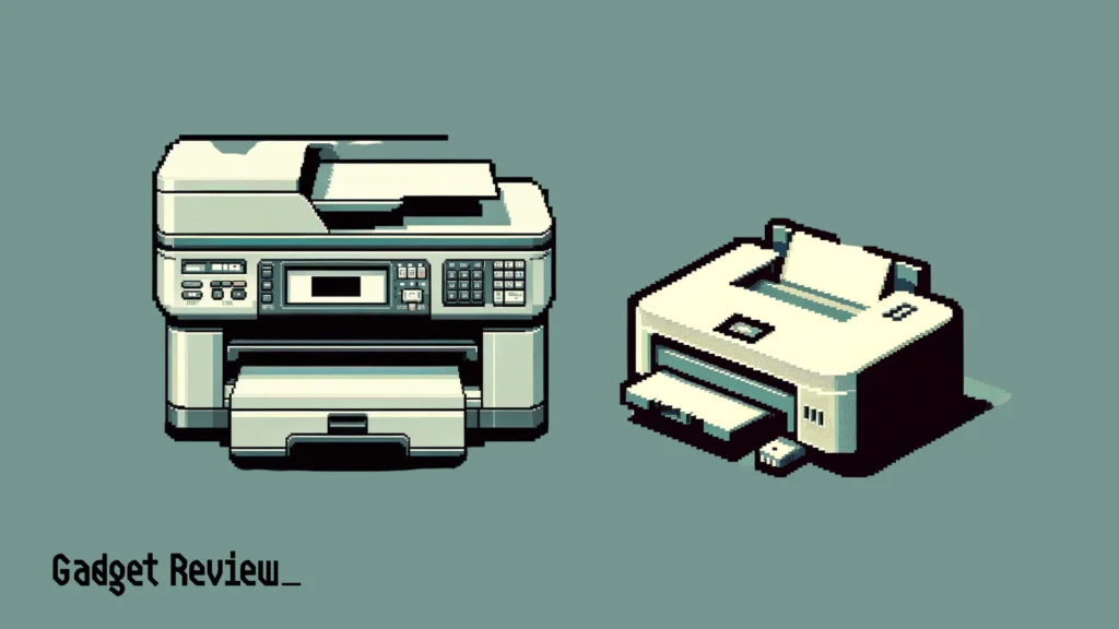 All in one printers vs a regular printer size comparison.