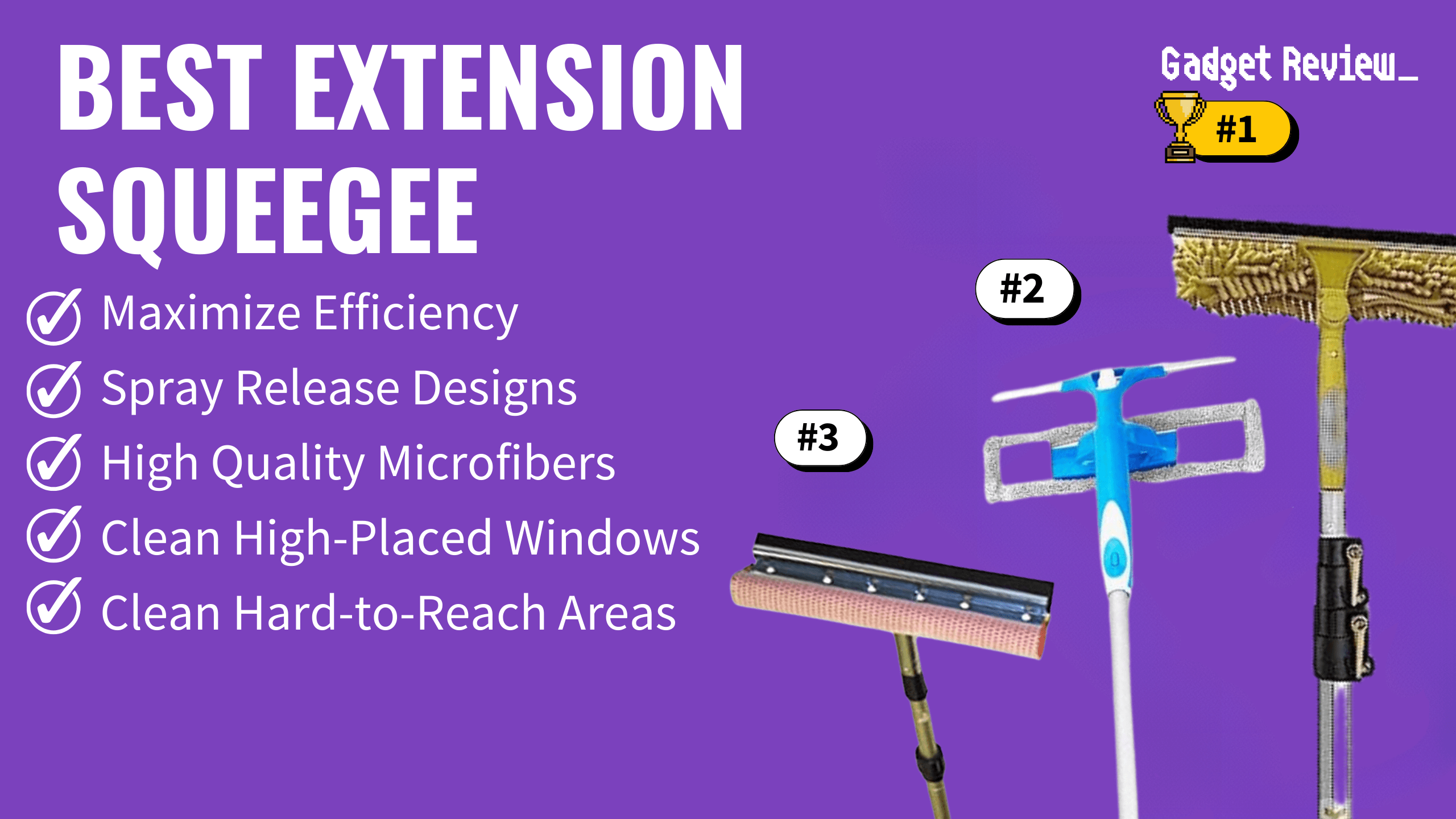 best extension squeegee featured image that shows the top three best kitchen product models